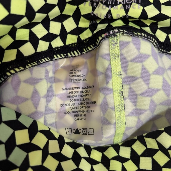 Size Small Calvin Klein Performance Neon Kaleidoscope Design Cropped Leggings - Picture 8 of 10